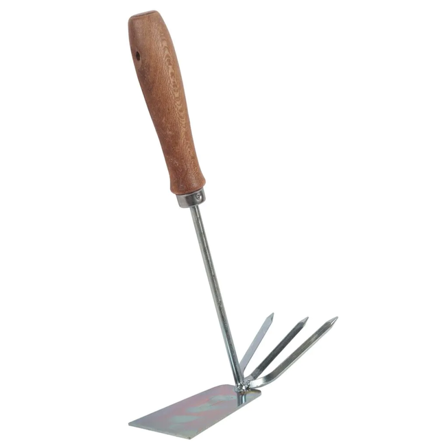Talen Tools Handhak met Drietand - Essenhouten Handvat, Verzinkt Staal