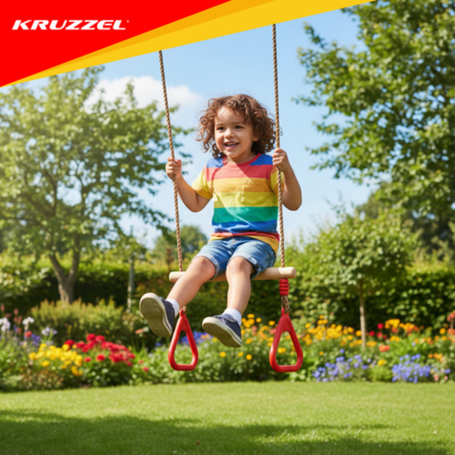Kruzzel 2-in-1 schommel met Trapeze - Verstelbaar - 100kg draagkracht