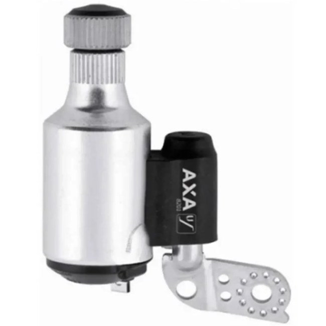 AXA Fietsdynamo links 6 V 3 W zwart met overspanningsbeveiliging voor voor en achterlicht