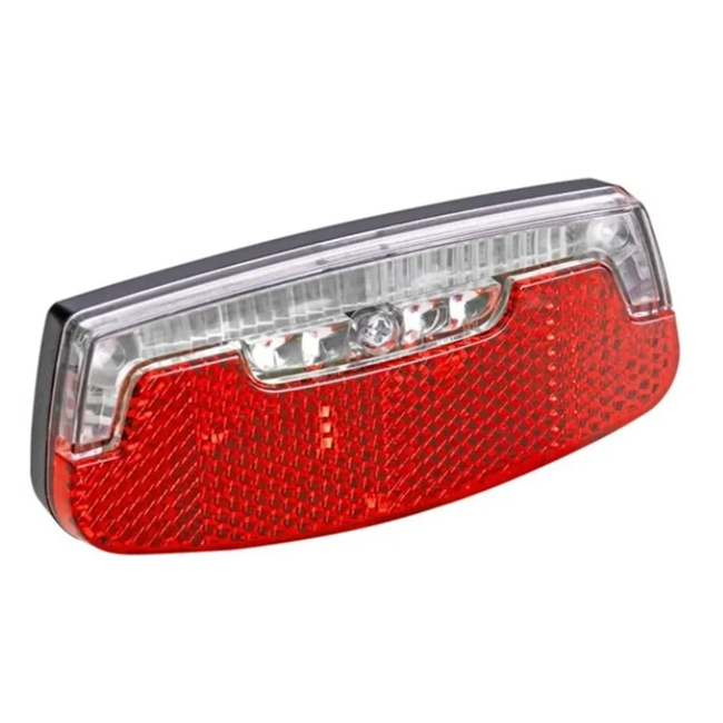 IkziLight Fiets achterlicht rood 2 LED met standlicht en reflector voor naafdynamo montage 80 mm