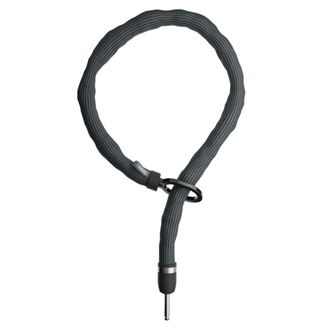 ABUS Insteekketting 130 cm zwart met Loop-Ring, textielhoes en plug-in pin voor ringslot