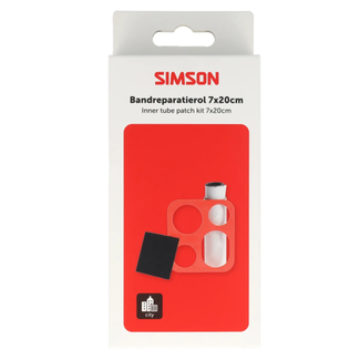 Simson Bandenreparatie pleisterrol 7 x 20 cm met sjabloon voor fiets, thuis, werkplaats en voorraad