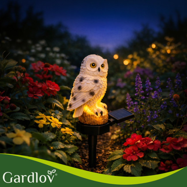 Gardlov Solar Uil Tuinlamp - Sfeervolle en Weerbestendige Verlichting