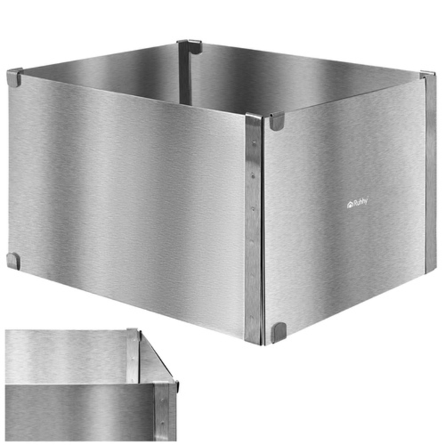 Ruhhy RVS verstelbare rechthoekige bakvorm 20 tot 38 x 24 tot 45 cm en 15 cm hoog voor taarten en dessert