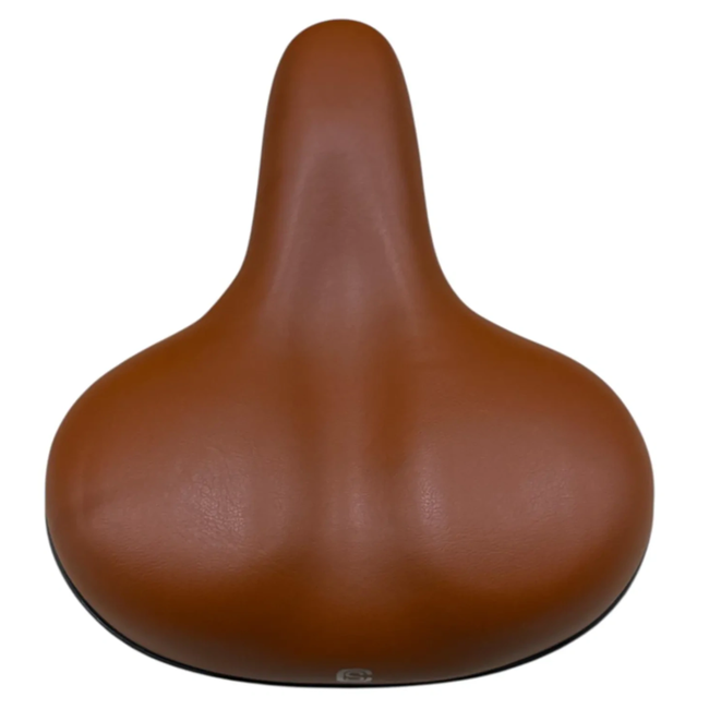 Selle Comfortabel fietszadel - breed zitvlak - ventilatiesleuf - bruine kleur - unisex