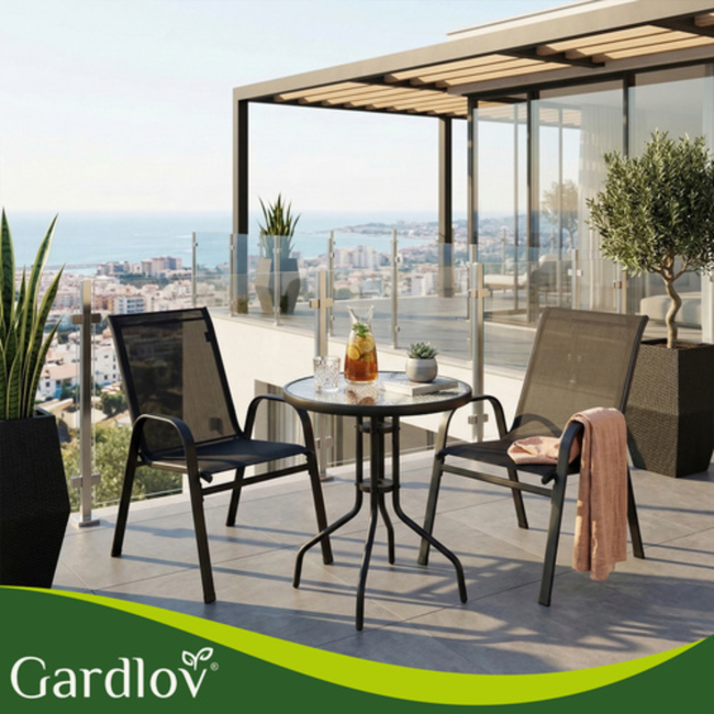 Gardlov Balkon Meubelset: Tafel en 2 Stoelen - Perfect voor Kleine Ruimtes