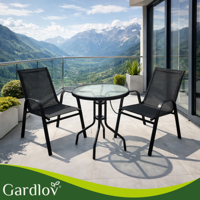 Gardlov Balkon Meubelset: Tafel en 2 Stoelen - Perfect voor Kleine Ruimtes