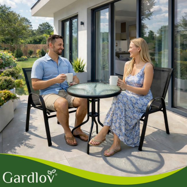 Gardlov Balkon Meubelset: Tafel en 2 Stoelen - Perfect voor Kleine Ruimtes
