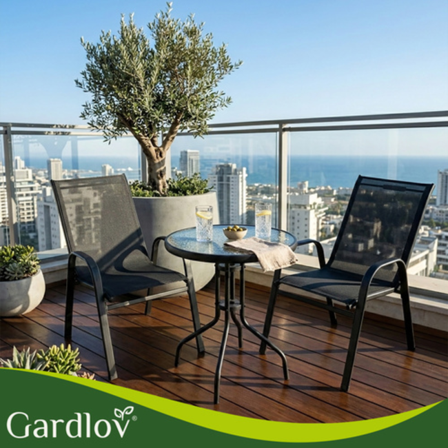 Gardlov Balkon Meubelset: Tafel en 2 Stoelen - Perfect voor Kleine Ruimtes