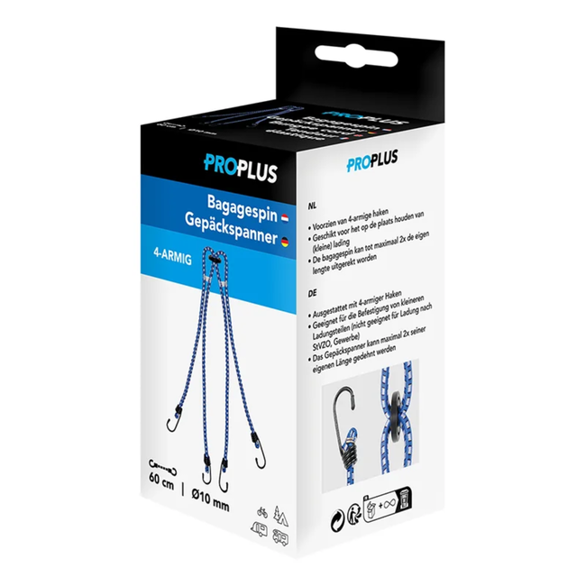 ProPlus Bagagespin - 4-armig - Ø 10 mm - 60 cm - Blauw
