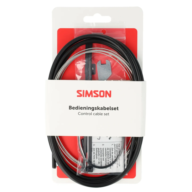 Simson Zwarte versnellingskabelset 2,25 m voor Nexus 4/7/8 met inbussleutel en montagemateriaal