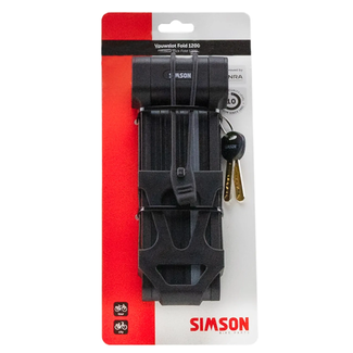 Simson Zwart vouwslot 1200 mm met sleutel voor praktisch vastzetten van je fiets onderweg