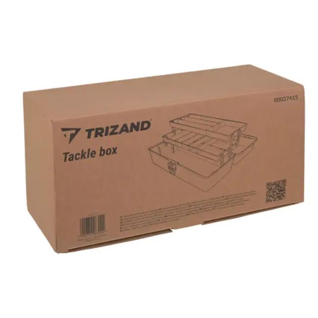 Trizand hengelsportkoffer met 2 uitklapbare laden en 11 vakken – 33 × 16 × 13 cm – groen en zwart – visgerei organizer