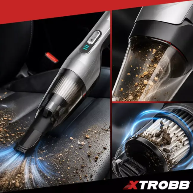 Xtrobb wasbaar HEPA-filter – set van 2 stuks – 4,5 × 4,5 cm – polypropyleen – voor Xtrobb ProVac 24263