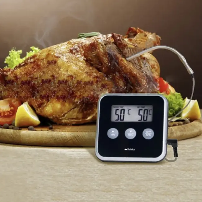 Ruhhy Digitale keukenthermometer met sonde, LCD-scherm en meetbereik tot 250 graden Celsius
