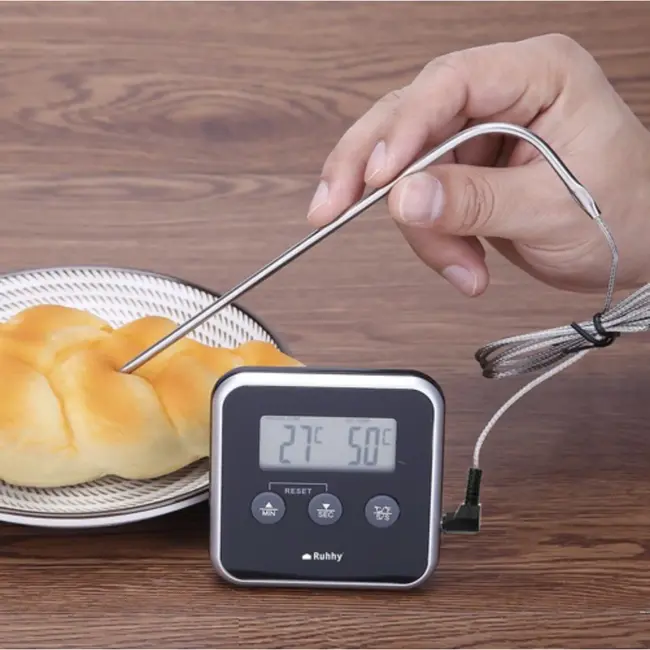 Ruhhy Digitale keukenthermometer met sonde, LCD-scherm en meetbereik tot 250 graden Celsius