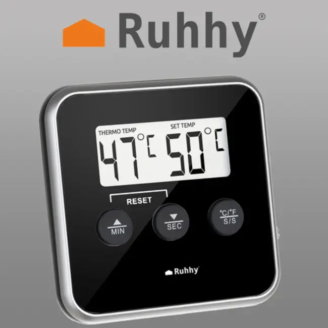 Ruhhy Digitale keukenthermometer met sonde, LCD-scherm en meetbereik tot 250 graden Celsius