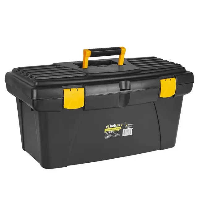Keltin Kunststof gereedschapskist 56 x 29 x 27,5 cm met tray, handgreep en 2 sluitingen
