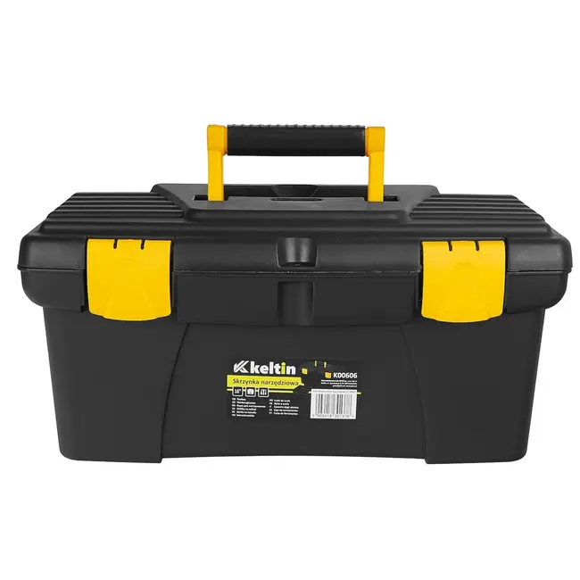 Keltin Kunststof gereedschapskist 41 x 21 x 20 cm met tray, handgreep en 2 sluitingen