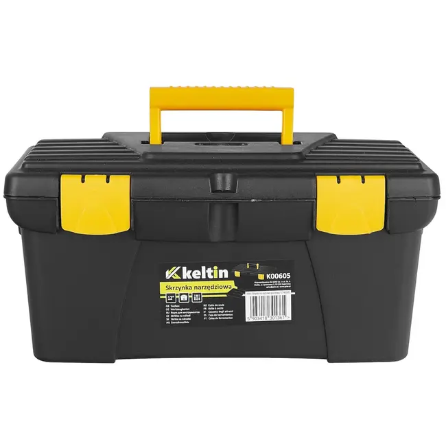 Keltin Kunststof gereedschapskist 32 x 17 x 17 cm met tray, handgreep en 2 sluitingen