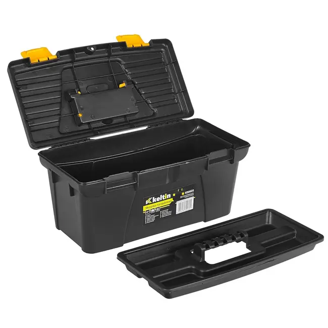 Keltin Kunststof gereedschapskist 32 x 17 x 17 cm met tray, handgreep en 2 sluitingen