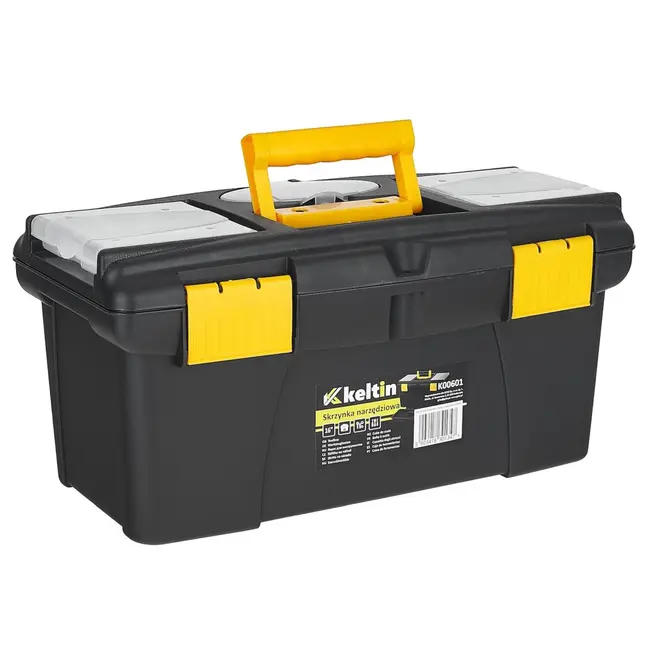 Keltin Kunststof gereedschapskist 41 x 22 x 19,5 cm met 2 organizers, tray en bitsvak