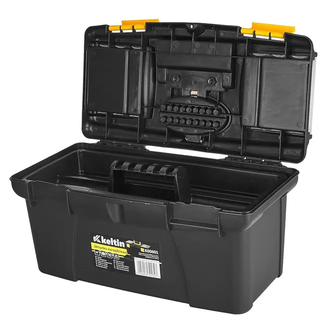 Keltin Kunststof gereedschapskist 41 x 22 x 19,5 cm met 2 organizers, tray en bitsvak