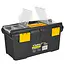 Keltin Kunststof gereedschapskist 32 x 17,5 x 16 cm met 2 organizers, tray en dekselvakken