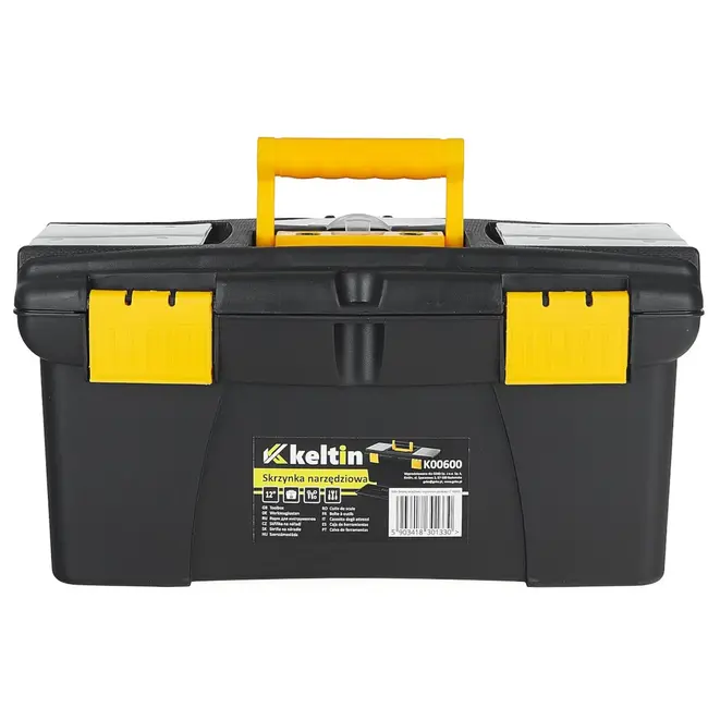 Keltin Kunststof gereedschapskist 32 x 17,5 x 16 cm met 2 organizers, tray en dekselvakken