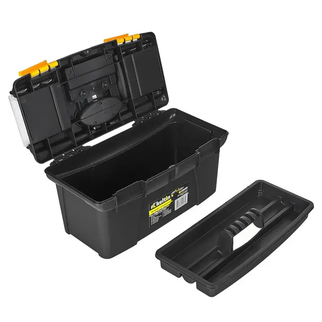 Keltin Kunststof gereedschapskist 32 x 17,5 x 16 cm met 2 organizers, tray en dekselvakken