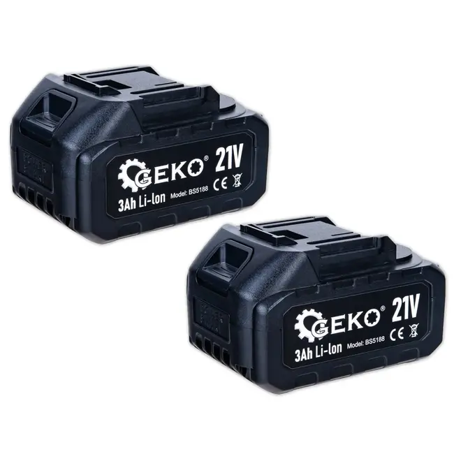 GEKO Accu slagmoersleutel 21 V 350 Nm set met 2 x 3,0 Ah accu’s, doppen en lader in koffer