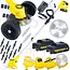 GEKO Accu grastrimmer 21 V met 600 W vermogen, 2 accu’s, verstelbare lengte 99-135 cm, 90 graden kop en complete messenset