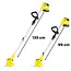 GEKO Accu grastrimmer 21 V met 600 W vermogen, 2 accu’s, verstelbare lengte 99-135 cm, 90 graden kop en complete messenset