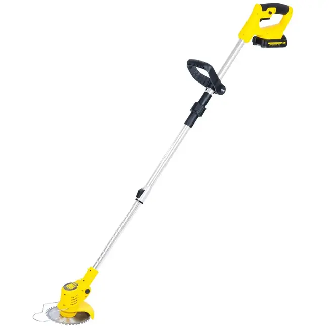 GEKO Accu grastrimmer 21 V met 600 W vermogen, 2 accu’s, verstelbare lengte 99-135 cm, 90 graden kop en complete messenset