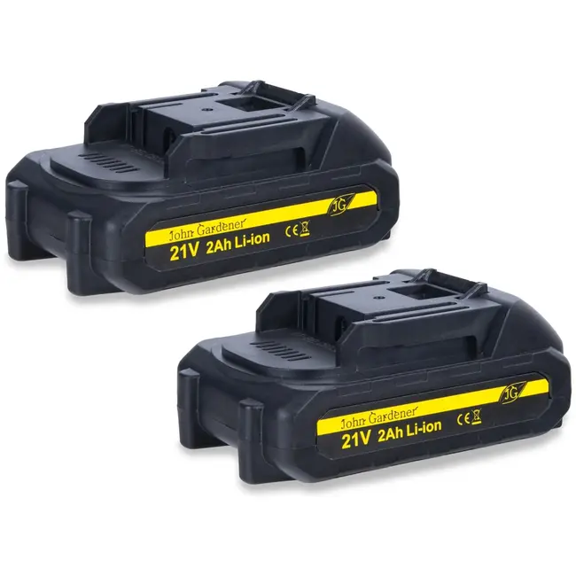 GEKO Accu grastrimmer 21 V met 600 W vermogen, 2 accu’s, verstelbare lengte 99-135 cm, 90 graden kop en complete messenset