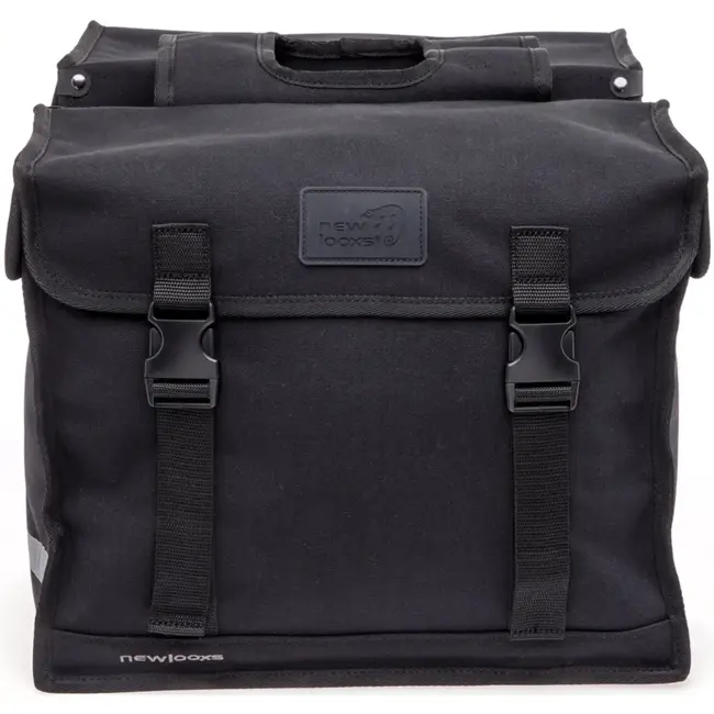 New Looxs Dubbele fietstas 46 liter zwart voor achterop met klikgespen en verstevigde zijkanten