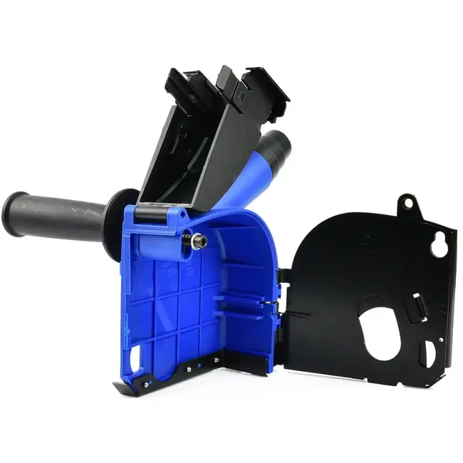 GEKO Stofkap muurfrees voor haakse slijper 115 en 125 mm met wielen, stofzuigeradapter, afstandsringen en handgreep