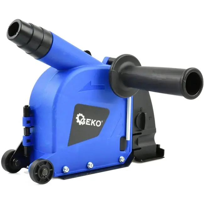 GEKO Stofkap muurfrees voor haakse slijper 115 en 125 mm met wielen, stofzuigeradapter, afstandsringen en handgreep