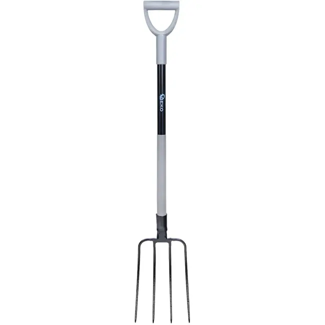 GEKO Hooi- en grasvork 120 cm met 4 stalen tanden, D-handgreep en sterke HARD-LINE uitvoering voor hooi, stro, gras en erf