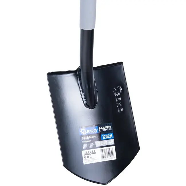GEKO Puntspade 120 cm voor compacte grond met stalen blad 20 × 28 cm en comfortabele D-greep