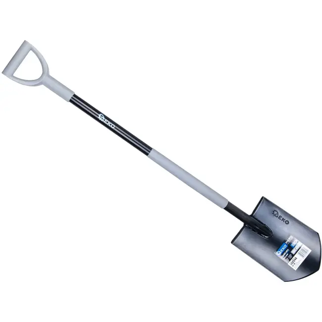 GEKO Puntspade 120 cm voor compacte grond met stalen blad 20 × 28 cm en comfortabele D-greep
