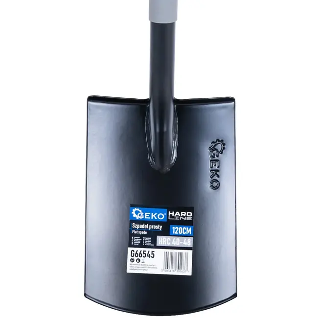 GEKO Rechte spade 120 cm voor tuinwerk en grondwerk met stalen blad 20 × 28 cm en D-greep
