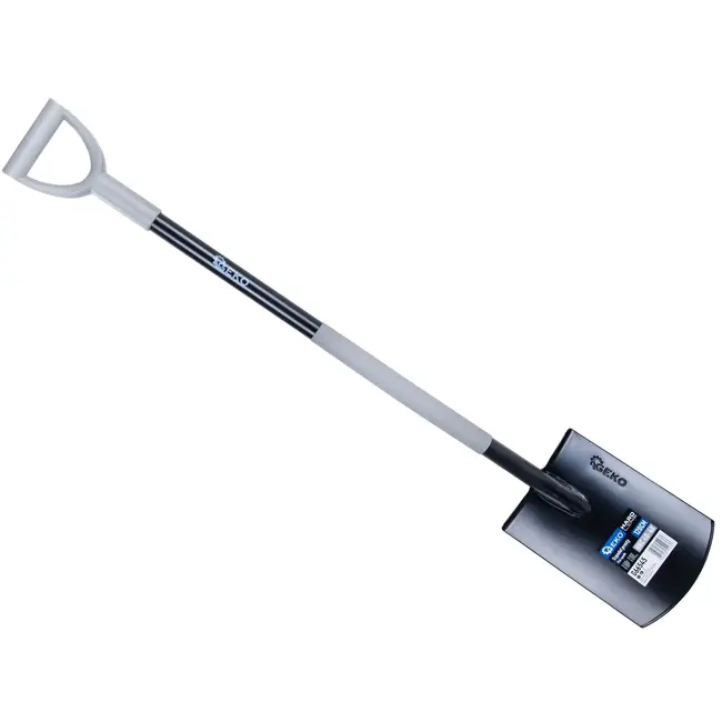 GEKO Rechte spade 120 cm voor tuinwerk en grondwerk met stalen blad 20 × 28 cm en D-greep