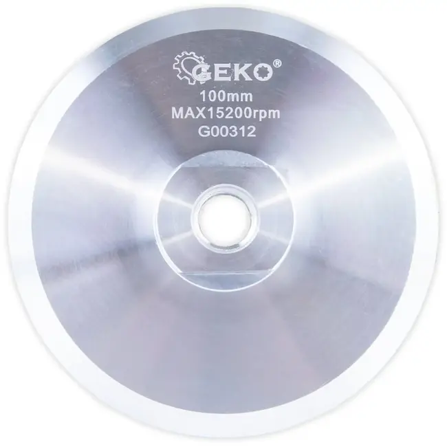 GEKO Aluminium polijstschijf met klittenband 100 mm M14 voor autolak, metaalbewerking en afwerking