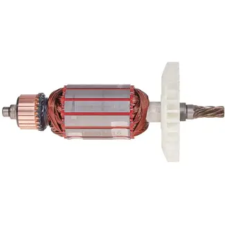 GEKO Vervangende rotor voor afkortzaag 1700 W 210 mm met as, collector en koperen wikkelingen voor motorreparatie en onderhoud