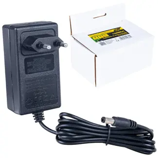 John Gardener Netlader 21 V 1 A voor G8066x accu’s met DC stekker, geïntegreerde kabel en lichte behuizing