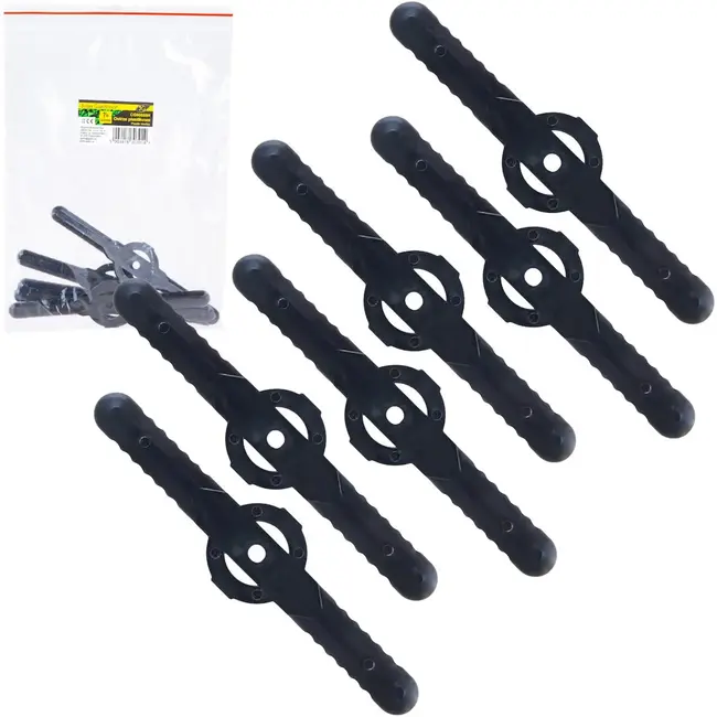 John Gardener Vervangende kunststof messen voor G80668 accutrimmer, set van 6 stuks van 13,5 cm voor grasranden en trimwerk