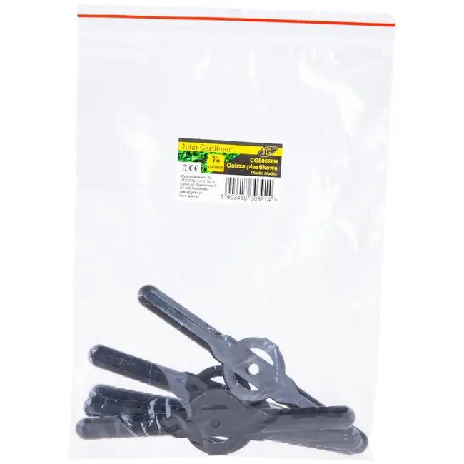 John Gardener Vervangende kunststof messen voor G80668 accutrimmer, set van 6 stuks van 13,5 cm voor grasranden en trimwerk