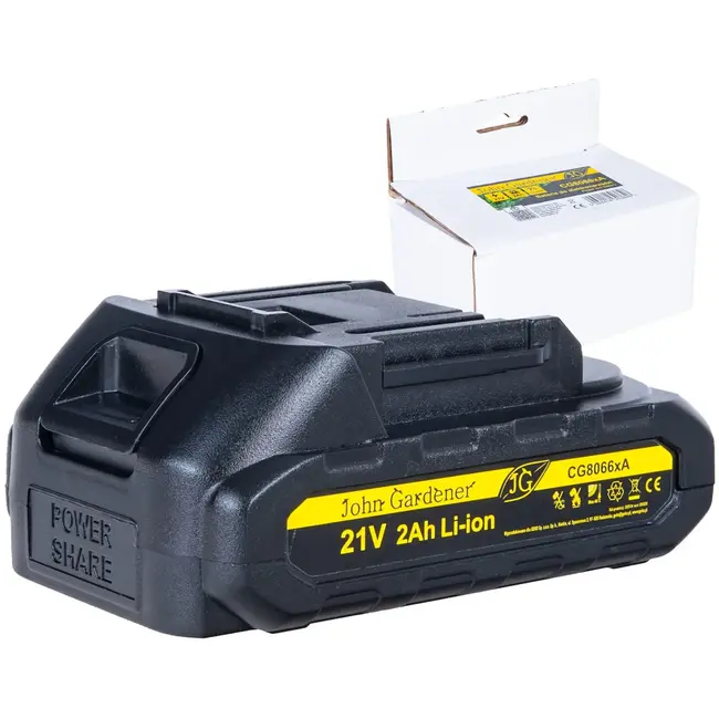 John Gardener 20 V accu 4,0 Ah voor G8066x accugereedschap met Li-ion cellen en schuifaansluiting