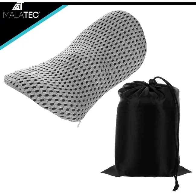 Malatec Orthopedisch lendekussen 23 x 13 x 46 cm met traagschuim, W-vorm, afneembare hoes en opberghoes